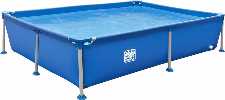 Piscina con telaio in acciaio Happy People 228x159x42 cm Piscina da giardino rettangolare Piscina con telaio