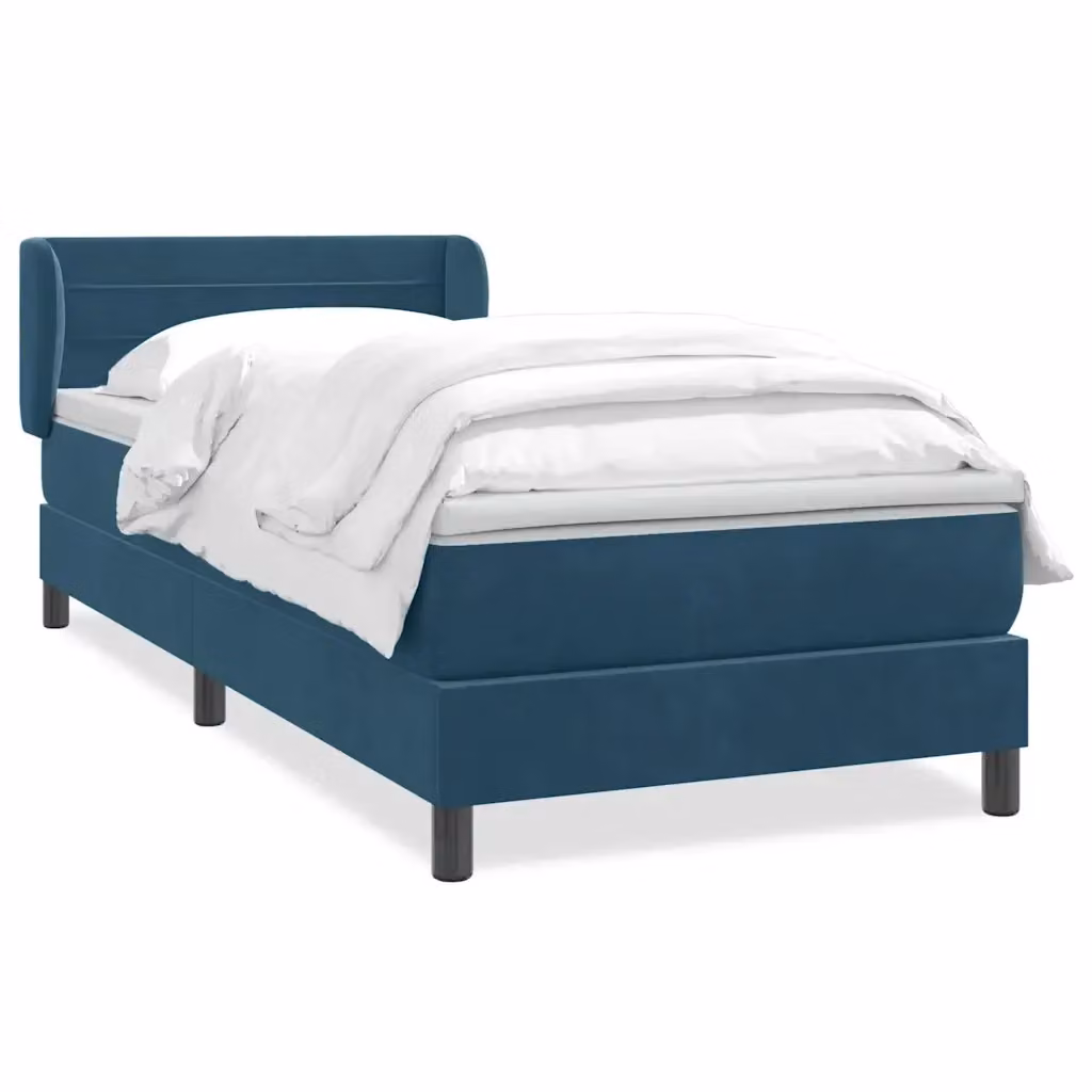 Letto Ibrido vidaXL in Velluto Blu e Bianco con Struttura in Legno di Larice e Metallo L: 83 cm, P: 151 cm, H: 223 cm – 2