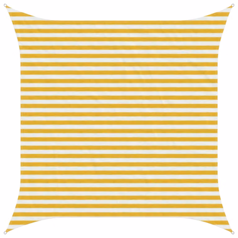 Telo Ombra Quadrato vidaXL in HDPE Giallo e Bianco 3 x 3 m
