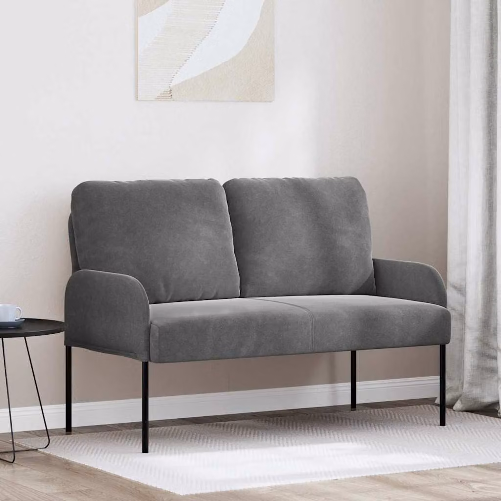 Divano moderno vidaXL con cuscini in tessuto grigio per soggiorno L: 115 cm, P: 80 cm, H: 56 cm