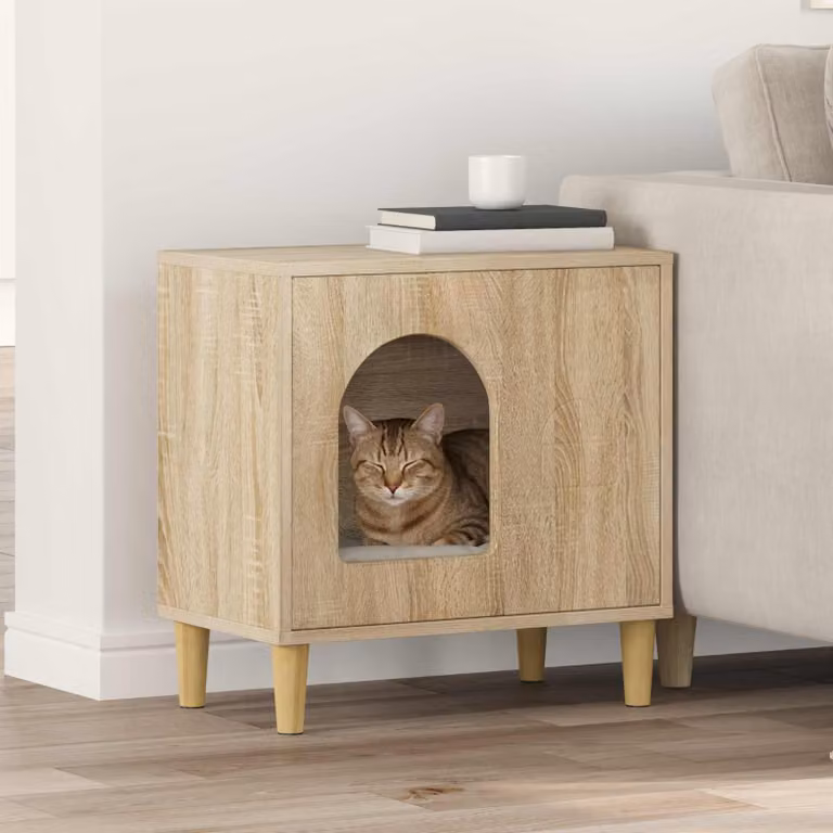 Casa per Gatti vidaXL in Rovere Sonoma, Marrone, L 51 x P 30 x H 52 cm