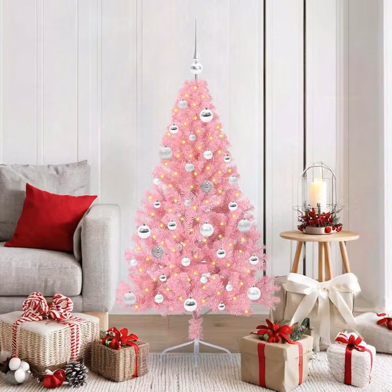 Maison Exclusive - Albero di Natale artificiale preilluminato Rosa 150 cm PVC