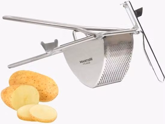 Set di 2 taglierini per patate Westmark a doppia lama in acciaio inox, forma triangolare, argento