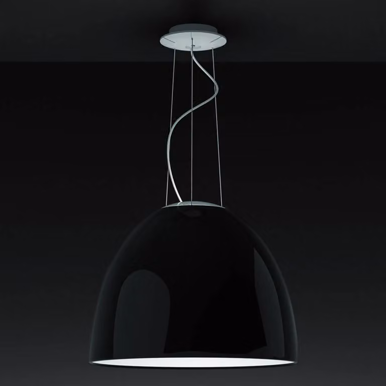 Artemide Lampada a sospensione Nur Gloss, dimmerabile, Nero, Soggiorno / Sala da pranzo, Alluminio, Design, Lampada a sospensione