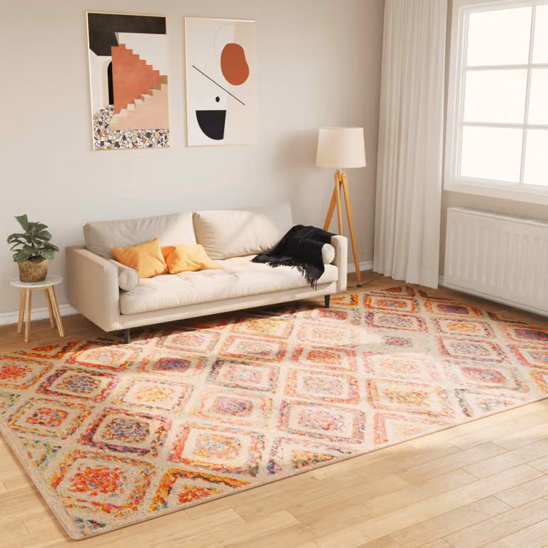 Tappeto lavabile moderno vidaXL multicolore con design geometrico in poliestere L: 190 cm, P: 300 cm