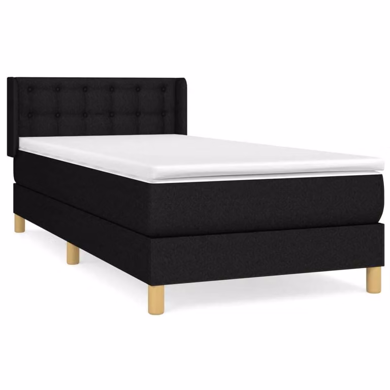 Giroletto a Molle con Materasso Nero 80x200 cm inTessuto