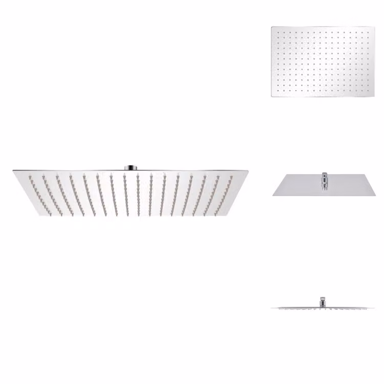 vidaXL Soffione doccia a pioggia in acciaio inox 30x40 cm rettangolare - Soffioni doccia