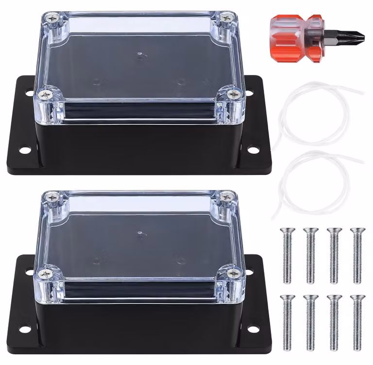 Scatola di derivazione impermeabile IP65, scatola di connessione esterna, confezione da 2, dimensioni 100 x 68 x 50 mm