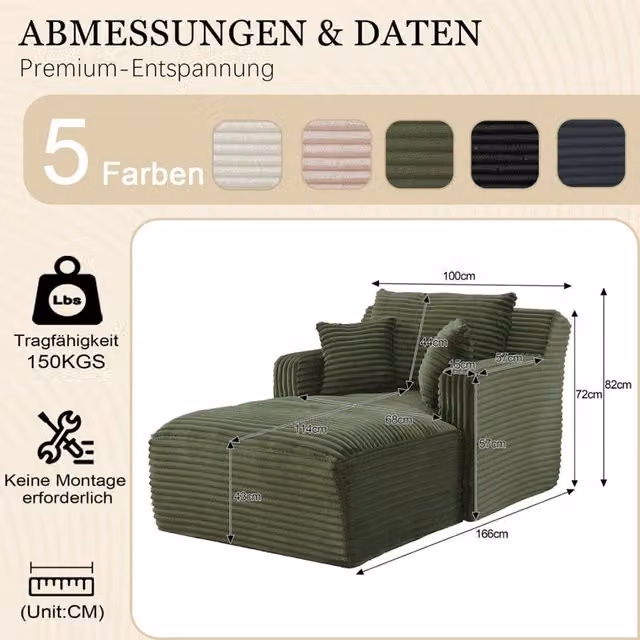 Divano letto in velluto costato - Xylo - Convertibile in chaise longue