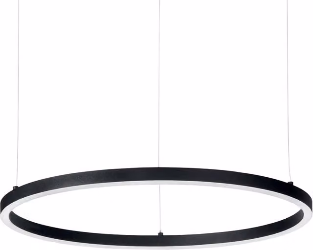 Sospensione Moderna Oracle Alluminio-Plastiche Nero Led 55W 3000K D90Cm