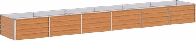 Fioriera rialzata con drenaggio integrato da esterno 480 x 80 x 45 cm in acciaio zincato marrone chiaro 02_0059028