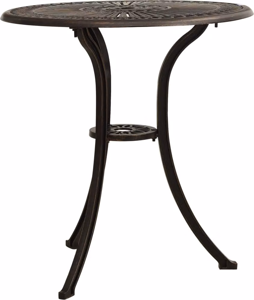 vidaXL Tavolo da giardino bronzo 62x62x65 cm in fusione di alluminio