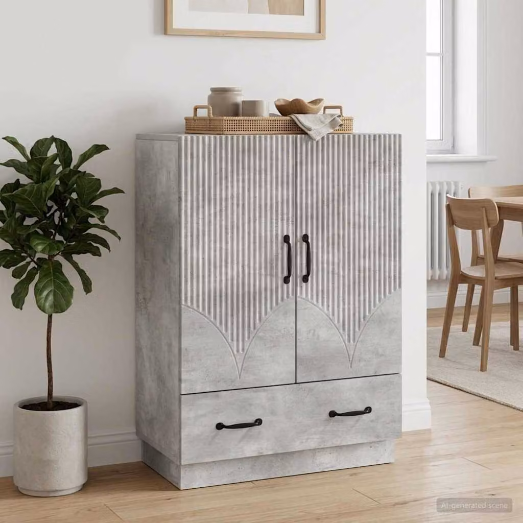 Credenza moderna vidaXL in legno ingegnerizzato MDF Grigio Cemento L 66 x P 34,5 x H 92 cm
