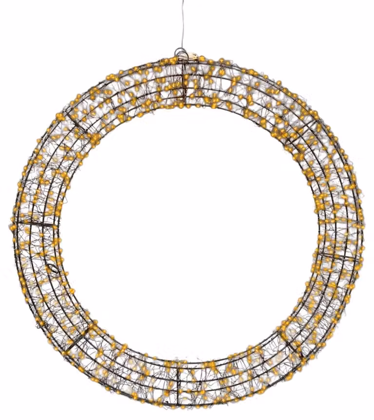 Kaemingk Lumineo ghirlanda LED 720 LED classica calda per esterni 58 cm metallo nero