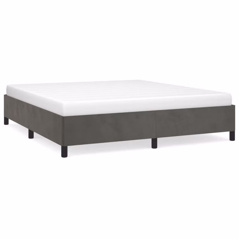 Giroletto senza Materasso Grigio Scuro 180x200 cm Velluto