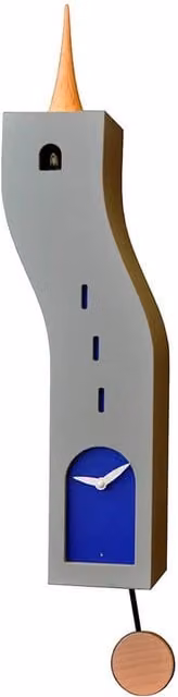 Orologio a Cucù da Parete 15X57X10Cm Pirondini Italia Stortolo Grigio Cemento