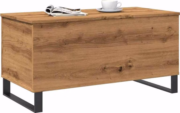 Tavolino Salotto Rovere Artigianale 90x44,5x45 cm in Truciolato