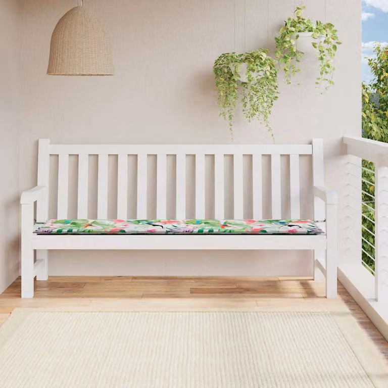 vidaXL Cuscino per Panca da Giardino Multicolore L: 200 cm, P: 50 cm, H: 3 cm in Tessuto Idrorepellente e Traspirante