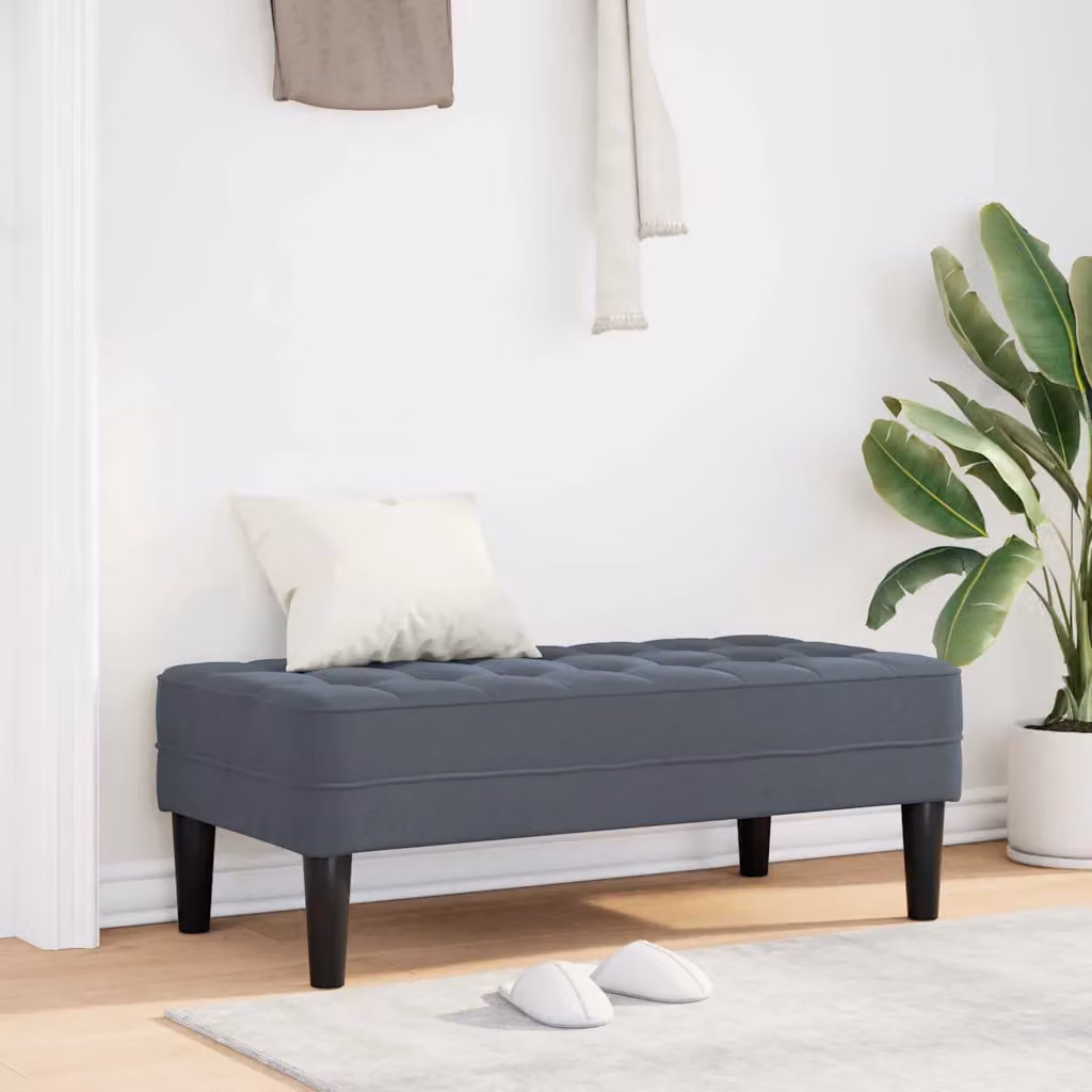 Panchina con cuscino vidaXL in velluto Grigio scuro L: 113 cm, P: 57 cm, H: 39 cm