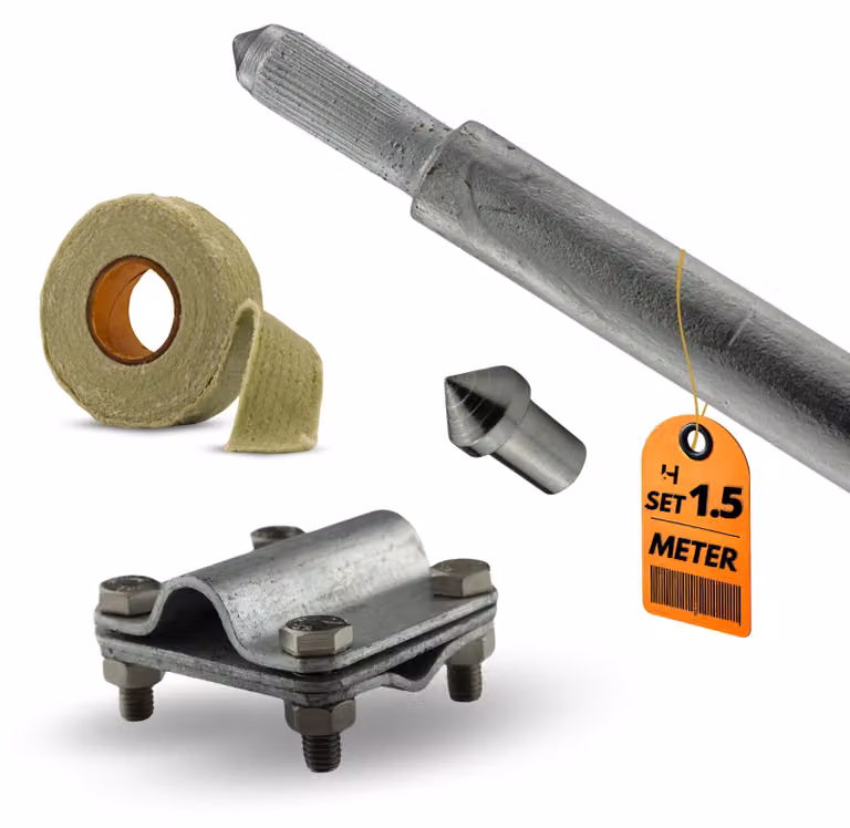 Haus-Held Kit dispersore terra zincato 16 mm, 1,5 m