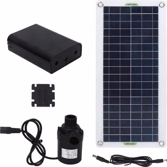 Impianto di Pompaggio Solare da 30W con Silicio a Cristalli Poliatomici 800L/ora - Set per RV e Camping.
