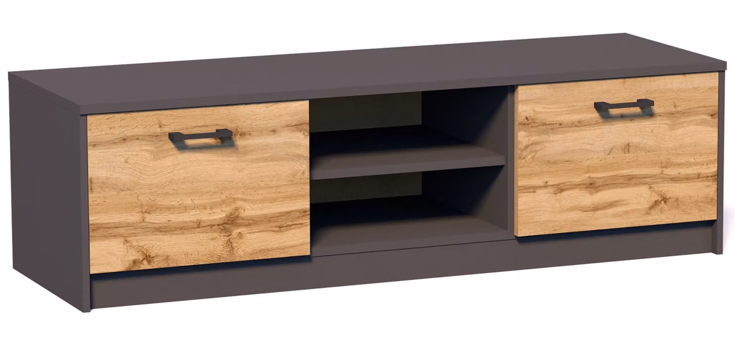 Tavolino per TV SILVIO 2 – grafite / rovere wotan