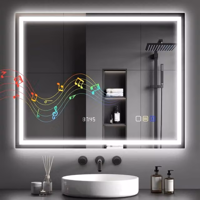 Specchio da Bagno LED con Luce Regolabile ¨C Zephmum ¨C 80x100 cm Antracite
