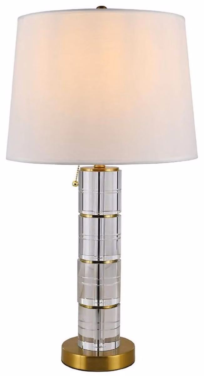 Casa Padrino lampada da tavolo in vetro oro/bianco Ø 40 x H. 66 cm