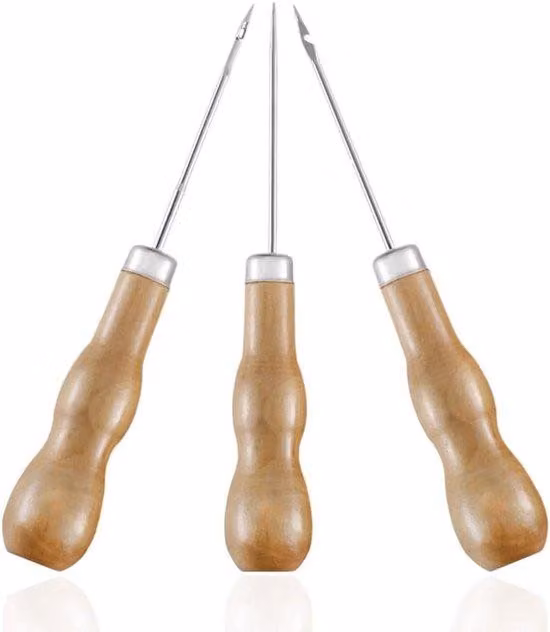 Set di 3 manici in legno realizzati a mano per l'apprendimento e il bricolage - Strumento indispensabile per le riparazioni - Per gli appassionati del fai da te - Materiali duri come pelle e legno