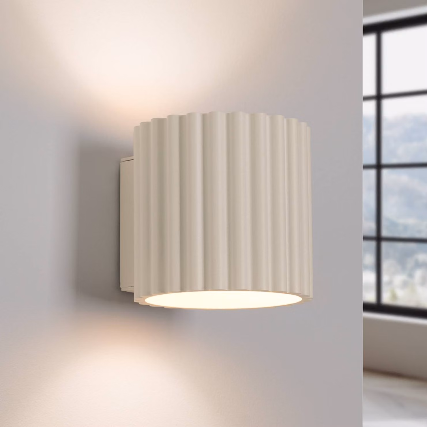 Applique da parete RIBLA SOLLUX LIGHTING, dimmerabile, Crema / Ambra, Soggiorno / Sala da pranzo, Alluminio, Applique
