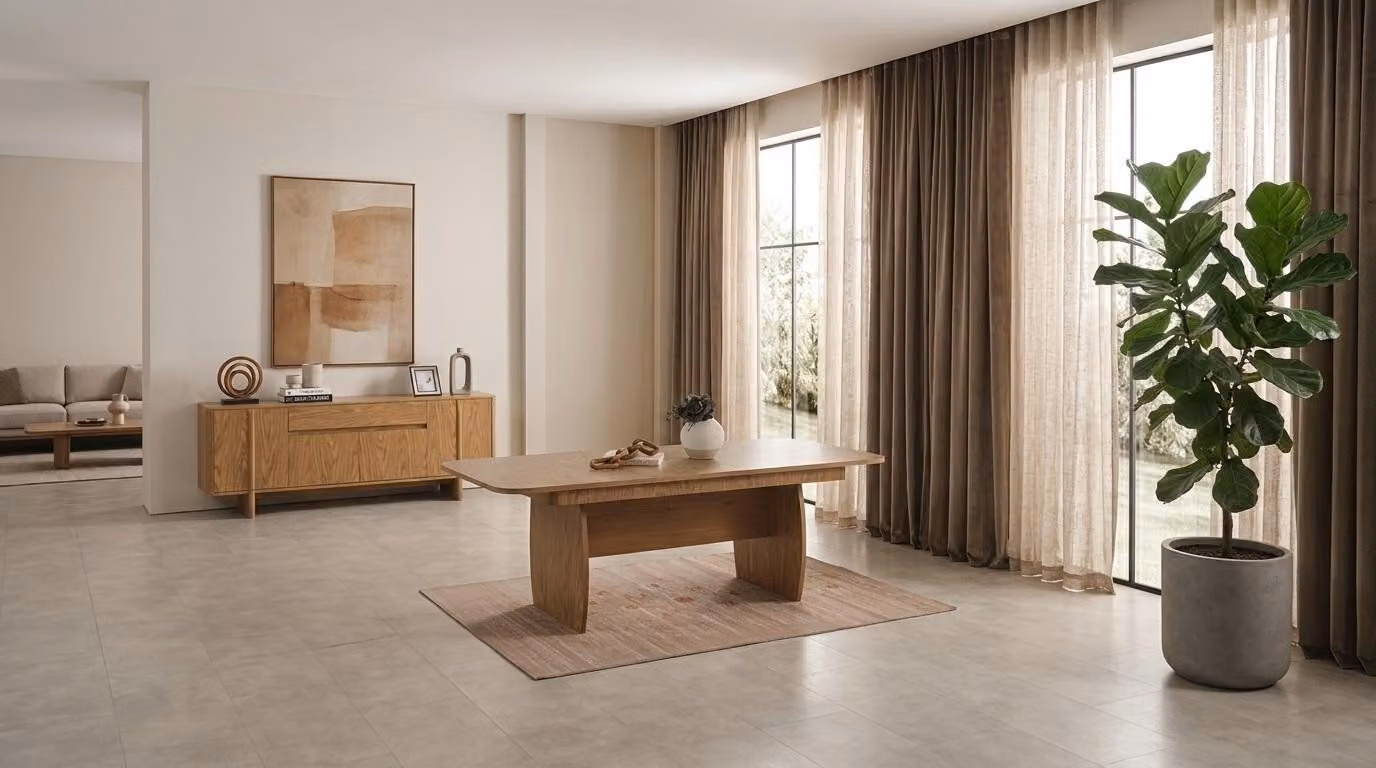 Tisch Konsole Wohnzimmer Stil modern braun rechteckig ausklappbar bequem