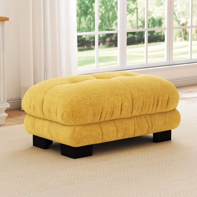 Divano Paris, imbottito, versatile, confortevole, moderno (giallo)