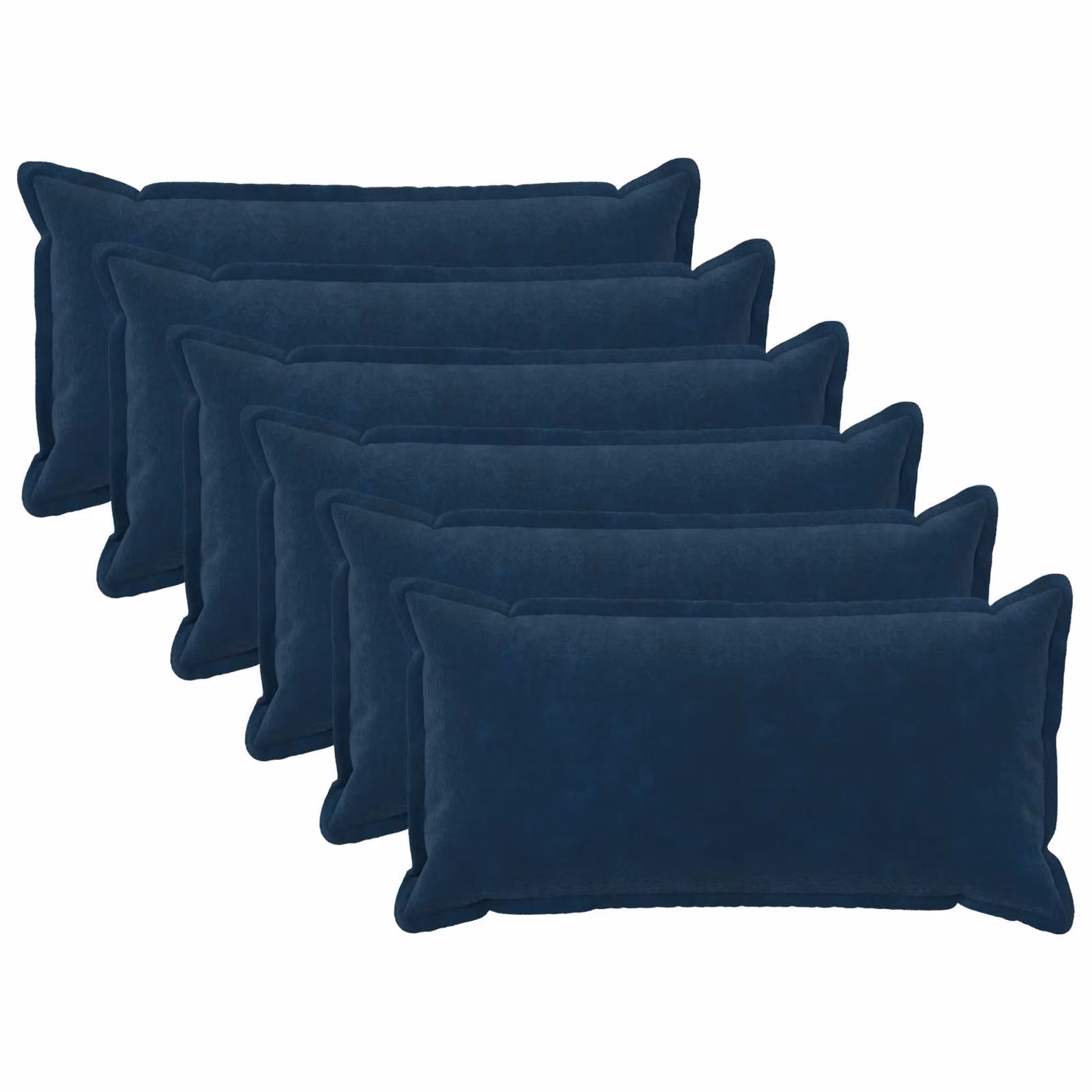 Set di 6 federe vidaXL HOUTEN blu in microfibra, L 70 cm x P 40 cm