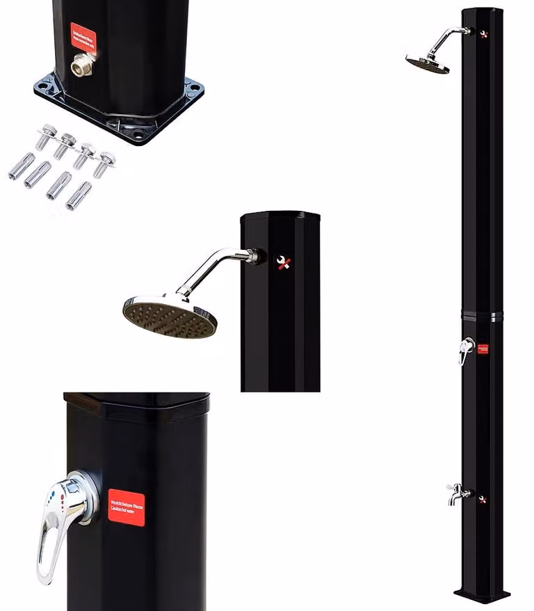 Doccia solare 35L nera Doccia da giardino Doccia per piedi Camping Piscina Doccia a pioggia Outdoor