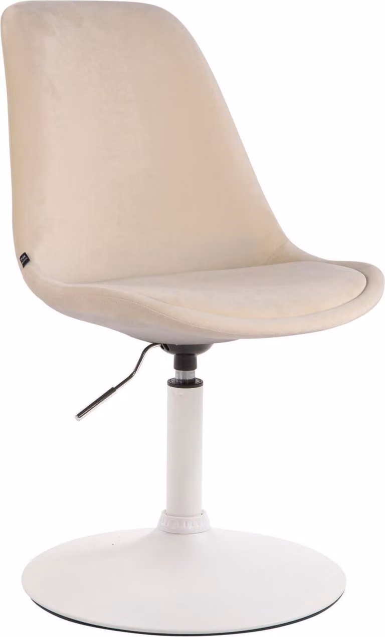 Sedia da pranzo in velour - design - rosso - pieghevole e girevole a 360° | colore: crema | colore base: bianco
