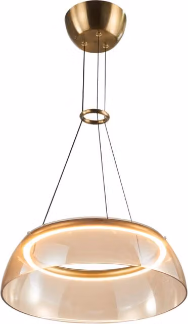 Lampada sospensione Torpe ottone vetro ambra LED 19W Italux