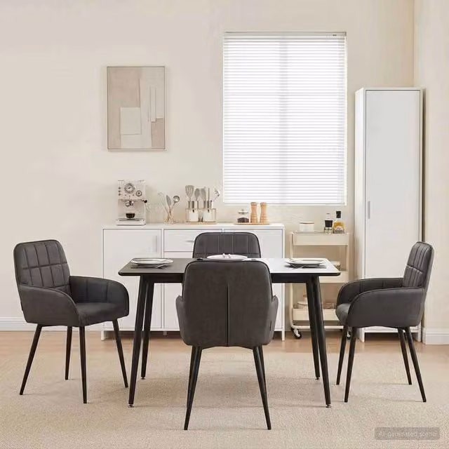 Sedie da pranzo 4 pz Similpelle Nero 56.5 x 50 x 85 cm 3428185