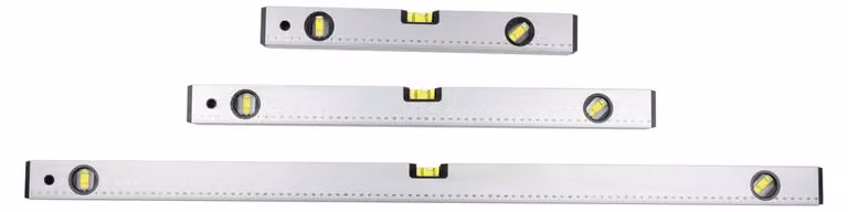 Set di livelle a bolla d'aria Kinzo 40/60/100 CM - 0°/ 45°/ 90° - alluminio - grigio