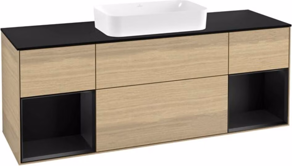 Mobile V&B Piastra di copertura bla m Finion 160x60cm, laccato reg bla m, impiallacciato rovere