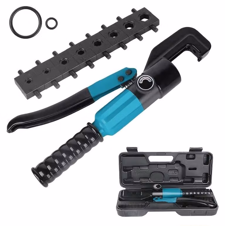 Pinze idrauliche, pressione massima 8 t, ampio intervallo di crimpatura, blu