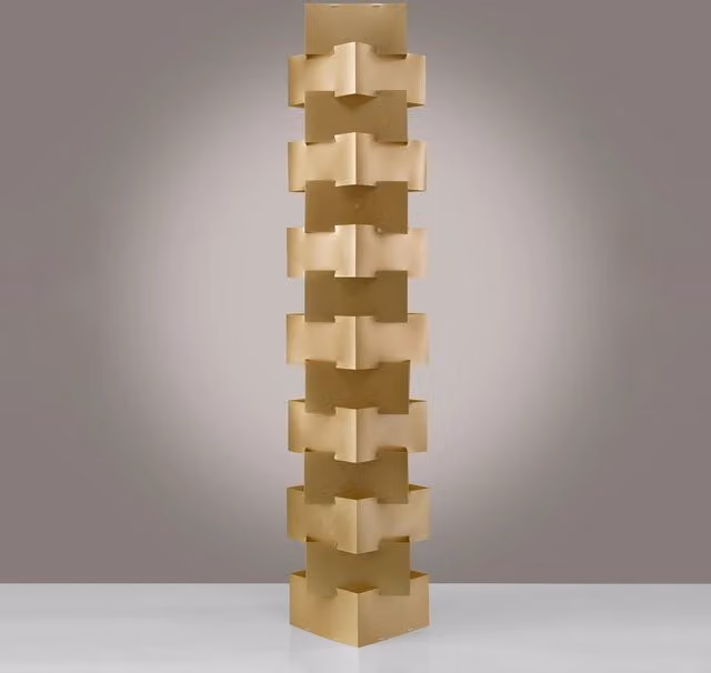 Piantana Moderna Building Polilux ® New Gold E Metallo Bianco 3 Luci E27
