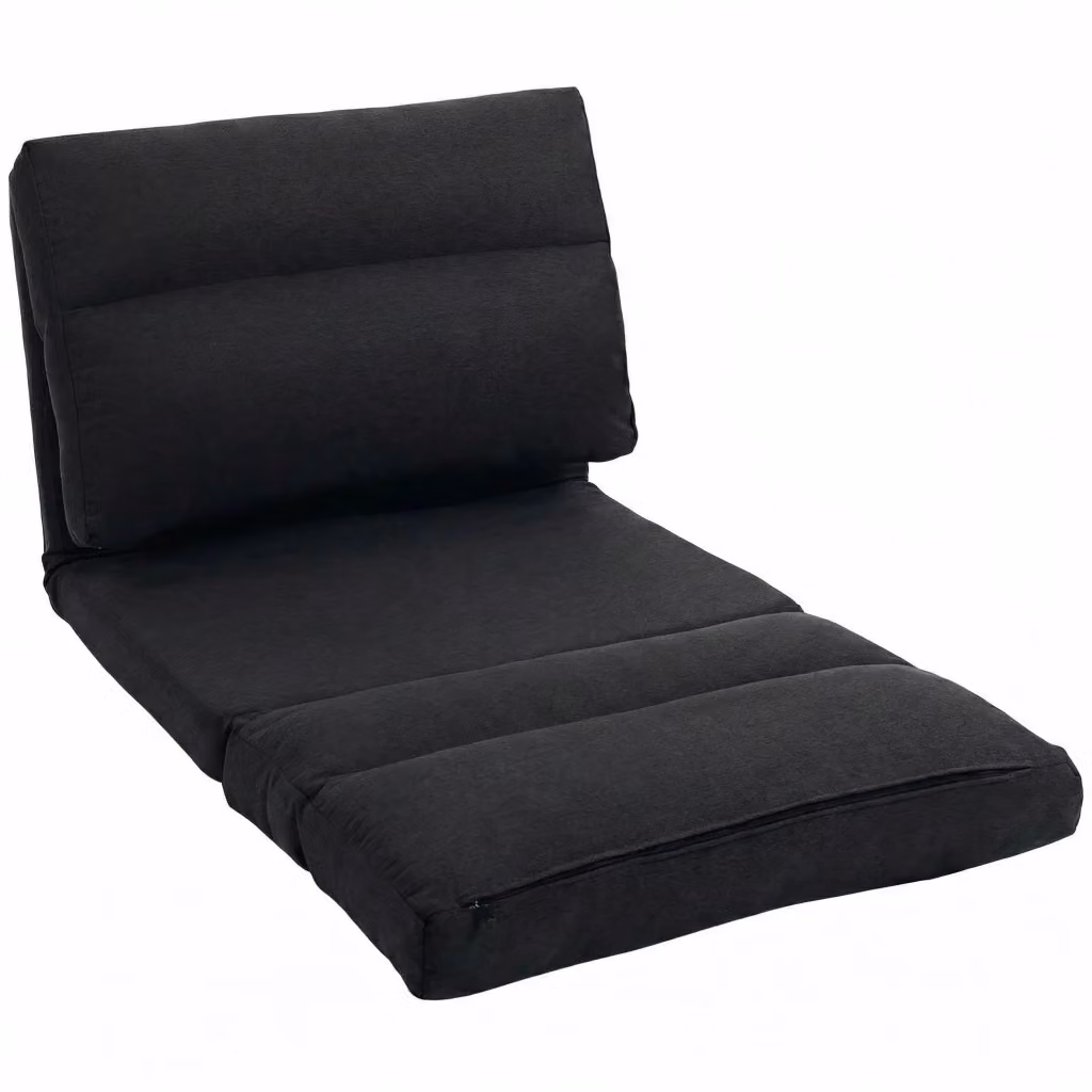 Poltrona letto reclinabile Minimal in tessuto nero L: 70 cm, P: 72 cm, H: 56 cm – 2