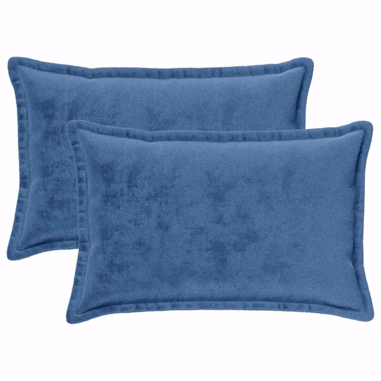 vidaXL Federa 2 pcs HOUTEN Azzurro 50 x 80 cm Flanella
