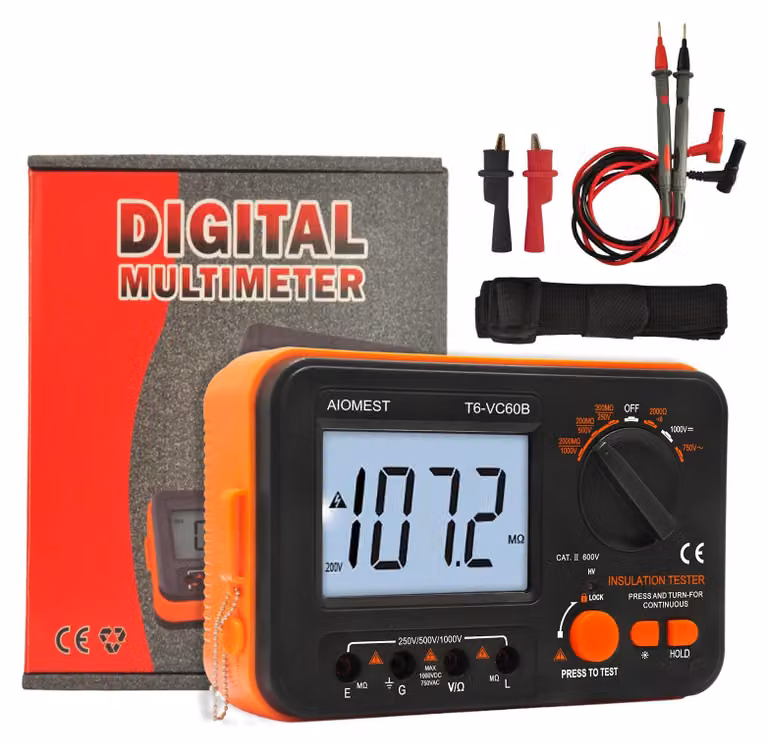 Megohmmetri digitali 250V/500V/1000V, 0,1 MΩ–2 GΩ