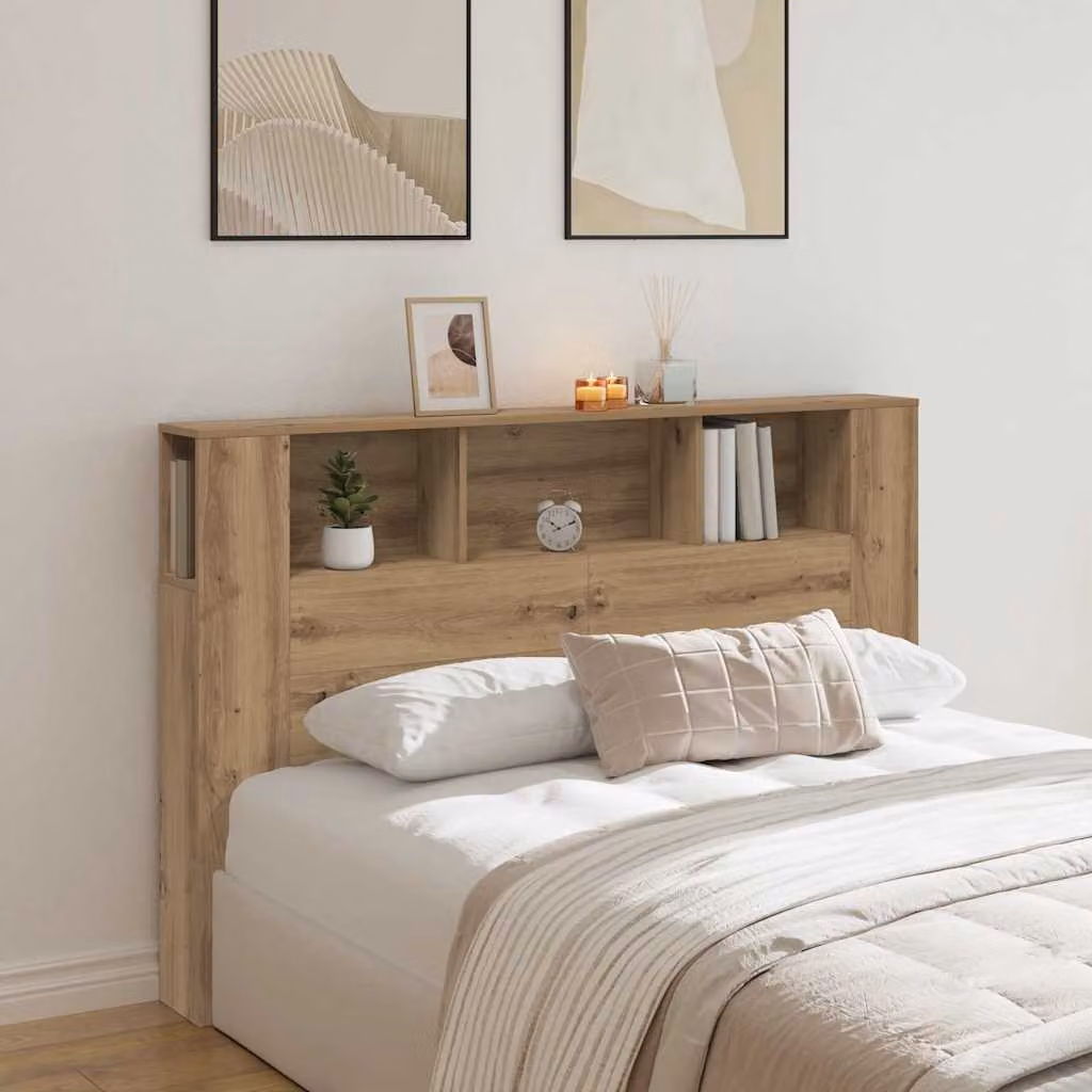 vidaXL Mobiletto con testiera in rovere marrone in legno ingegnerizzato L: 160 cm, P: 18,5 cm, H: 103,5 cm