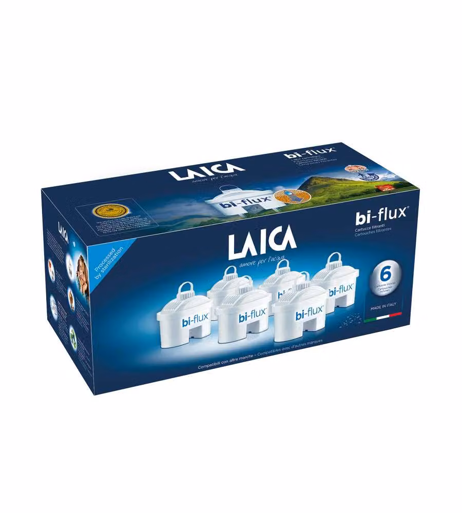 Set di 6 filtri Laica Bi-Flux a carbone attivo per caraffa filtrante, colore bianco – 2