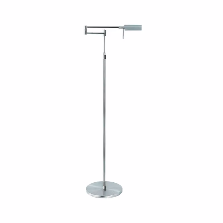 HighLight Lampada da terra a LED New Bari, dimmerabile, Alluminio / Grigio / Zincato, Soggiorno / Sala da pranzo, Metallo, Moderno, Lampada LED da terra