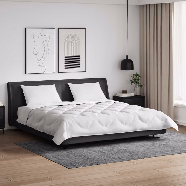 Set di piumone e cuscini vidaXL in microfibra e bambù, bianco, per inverno, 3 pezzi