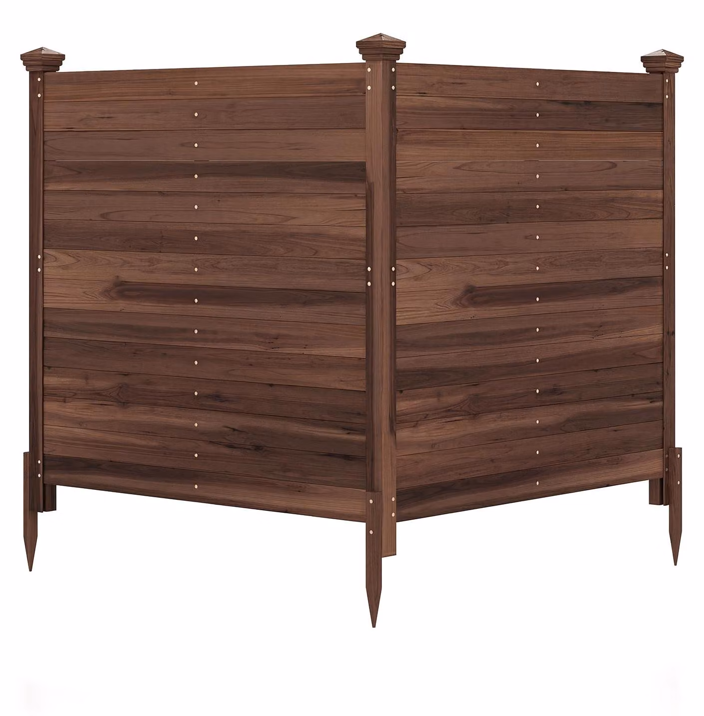 KOMFOTTEU, recinzione divisoria in due parti, realizzata in legno di abete, set di elementi per recinzione che include 3 pali, pannello divisorio per bidoni della spazzatura, condizionatori e impianti per piscine, recinzione in legno per giardino e terraz
