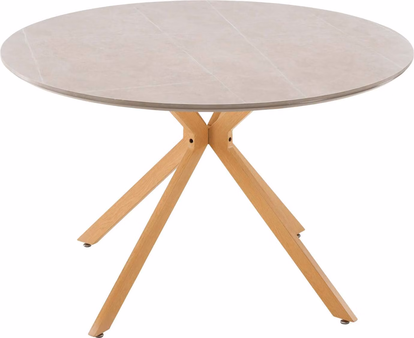FURNLUX Tavolo da pranzo Piazza Marble Grey Und Oak 120cm / Hauptfarbe: Grau / Dimensioni: 120 x 120 x 75 cm